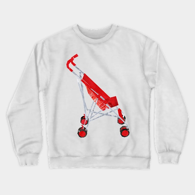 Red Pushchair Crewneck Sweatshirt by Babban Gaelg